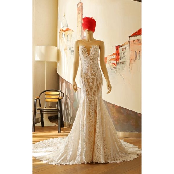whit sheer шеи сексуальное свадебное платье с развертки поезд изысканный кружева аппликация русалка свадебные платья иллюзия лиф кружева сва, White
whit sheer шеи сексуальное свадебное платье с развертки поезд изысканный кружева аппликация русалка свадебные платья иллюзия лиф кружева сва, White