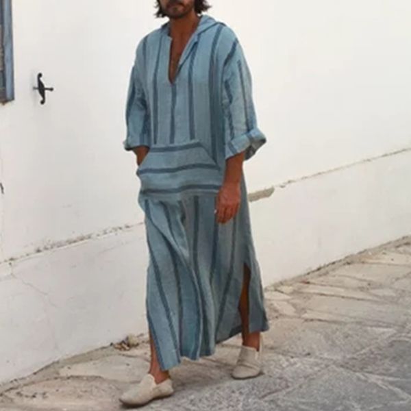 muslim style islamic arabe dress men shirt dress stripe kaftan loose long sleeve deep v-neck tee 5xl bathrobe lounge gown kurta, White;black
muslim style islamic arabe dress men shirt dress stripe kaftan loose long sleeve deep v-neck tee 5xl bathrobe lounge gown kurta, White;black