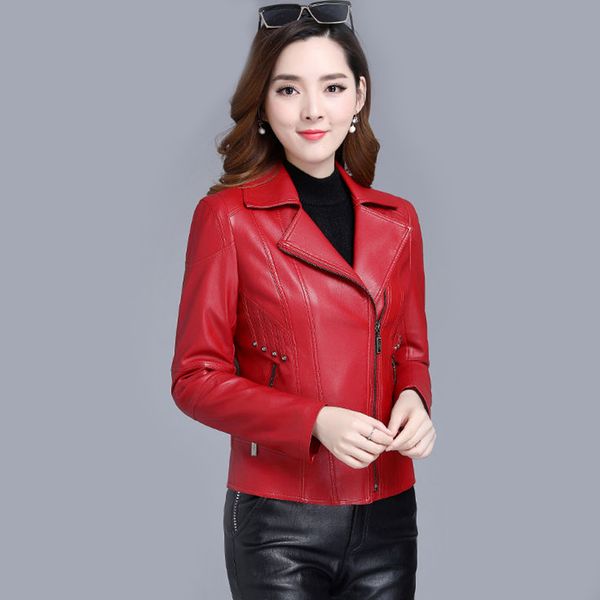 2019 new leather jacket female outerwear large size slim leather coat women clothing short spring and autumn ladies jacket black
2019 new leather jacket female outerwear large size slim leather coat women clothing short spring and autumn ladies jacket black