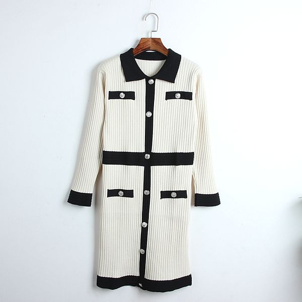 ladies sweater skirt 2020 spring new knit dress lapel black and white contrast color waist waist thin hip skirt, White;black
ladies sweater skirt 2020 spring new knit dress lapel black and white contrast color waist waist thin hip skirt, White;black