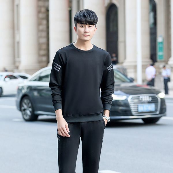 mens designer autumn sweater two-piece trend youth casual sportswear suit, White;black
mens designer autumn sweater two-piece trend youth casual sportswear suit, White;black