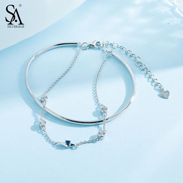 sa silverage 925 sterling silver two layer bracelets & bangles for women fine jewelry 925 silver chain link bracelet women 2019, Black
sa silverage 925 sterling silver two layer bracelets & bangles for women fine jewelry 925 silver chain link bracelet women 2019, Black