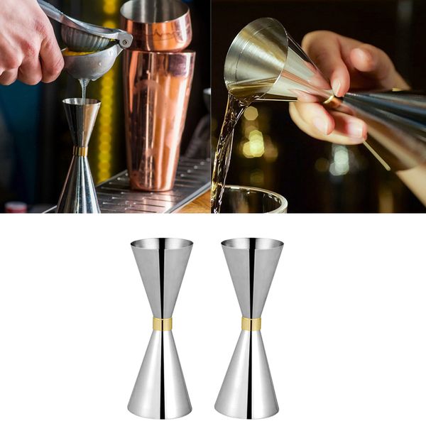 2 pcs stainless steel double cocktail jigger bar jigger measure cup 45&60ml
2 pcs stainless steel double cocktail jigger bar jigger measure cup 45&60ml