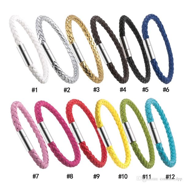 stainless steel magnetic clasps braided leather bracelet 12 color men 6mm wax rope charm bangles for women fashion luxury jewelry, Golden;silver
stainless steel magnetic clasps braided leather bracelet 12 color men 6mm wax rope charm bangles for women fashion luxury jewelry, Golden;silver