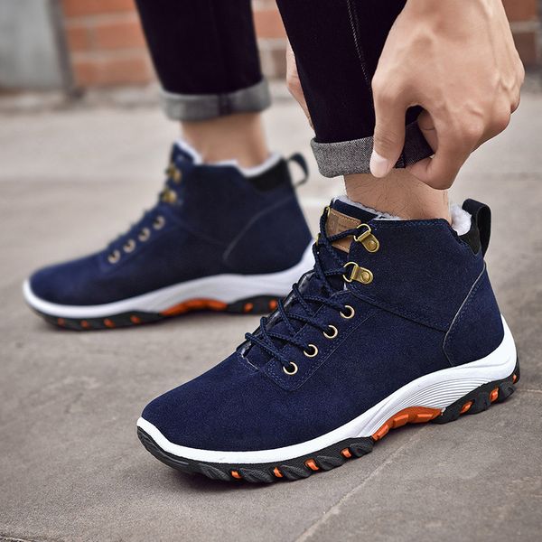 men winter high shoes soft leather boots warm leather shoes outdoor travel cotton sneakers smn88, Black
men winter high shoes soft leather boots warm leather shoes outdoor travel cotton sneakers smn88, Black