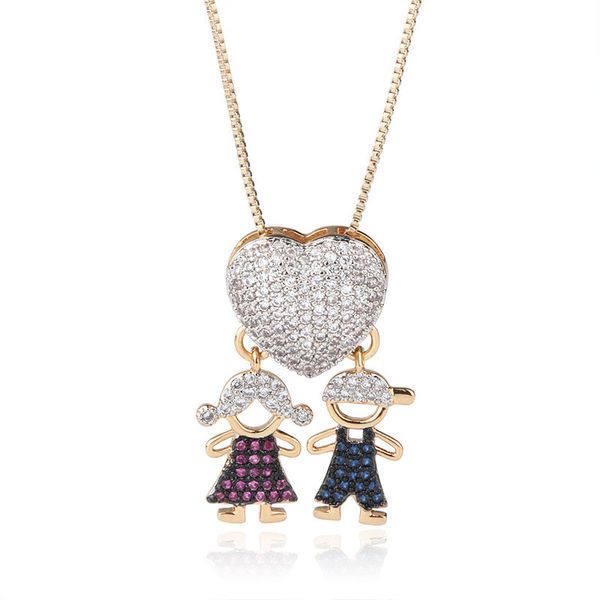 fashion cartoon doll pendant pave zircon bling heart necklace fine jewelry valentine's gift drop shipping, Silver
fashion cartoon doll pendant pave zircon bling heart necklace fine jewelry valentine's gift drop shipping, Silver