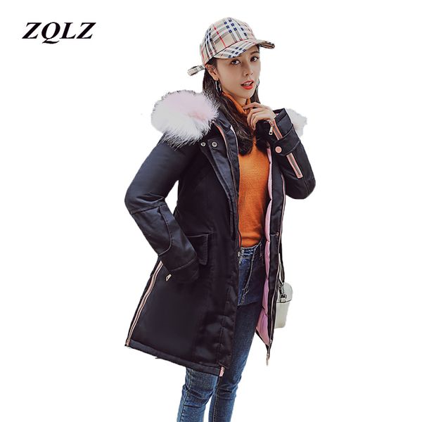 zqlz winter jacket women hooded 2018 loose thick warm cotton coat female blacl long parka mujer faux fur collar overcoat femme, Black
zqlz winter jacket women hooded 2018 loose thick warm cotton coat female blacl long parka mujer faux fur collar overcoat femme, Black