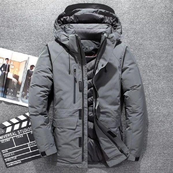 white duck down jacket men thick winter new hat detached warm parka waterproof windproof -30 degrees coats, Black
white duck down jacket men thick winter new hat detached warm parka waterproof windproof -30 degrees coats, Black
