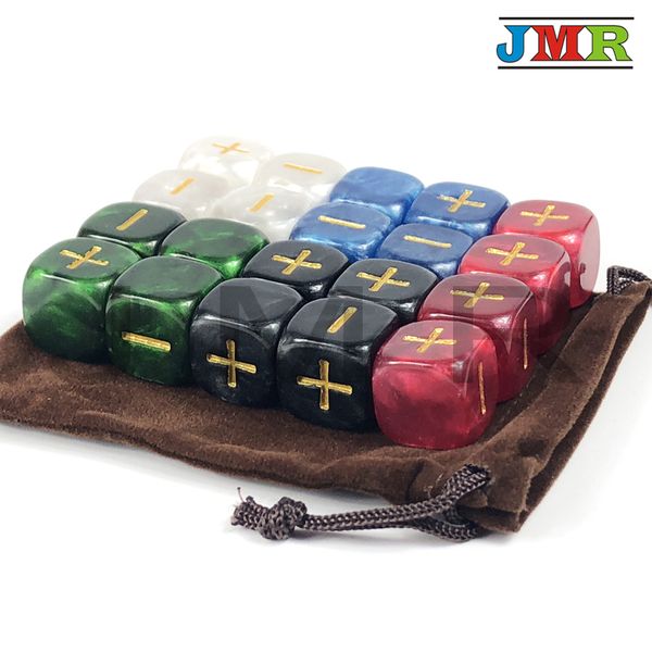 20pcs 16mm fate dice for board game "+,-"mable effect dice gold ink with a dice bag for tablegame,desk game. y200421
20pcs 16mm fate dice for board game "+,-"mable effect dice gold ink with a dice bag for tablegame,desk game. y200421