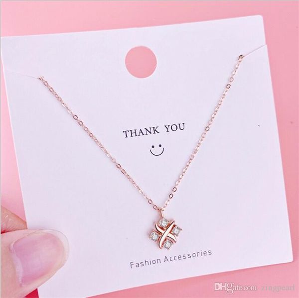 925 sterling silver zircon necklace x shape pendant necklace simple jewelry for women korean style rose gold color
925 sterling silver zircon necklace x shape pendant necklace simple jewelry for women korean style rose gold color