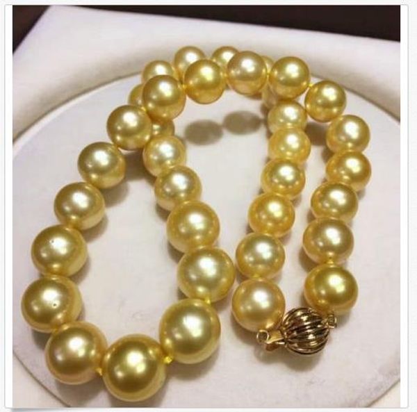huge 15-12 mm golden natural south sea pearl necklace 14k gold clasp 18, Silver
huge 15-12 mm golden natural south sea pearl necklace 14k gold clasp 18, Silver
