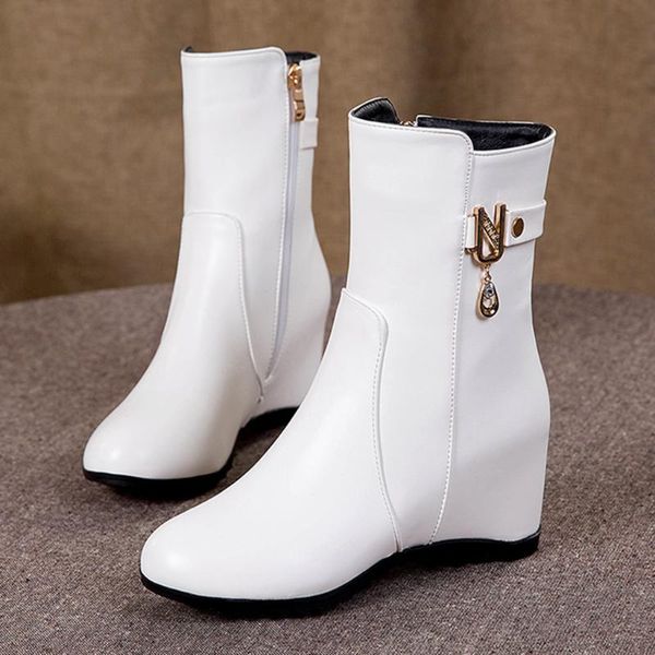 maioumy newfashion woman ankle boots springwinter elegent side zipper wedge shoes ladies round toe comfortable short plush boots, Black
maioumy newfashion woman ankle boots springwinter elegent side zipper wedge shoes ladies round toe comfortable short plush boots, Black