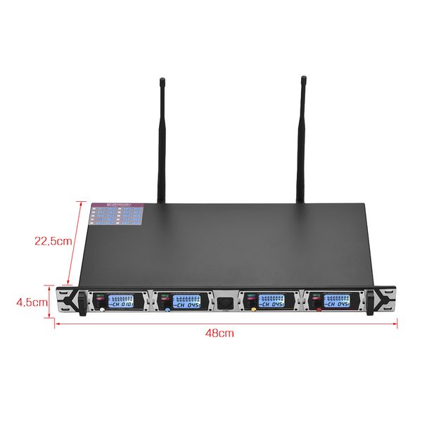 new muslady d4-4 professional 4-channel uhf wireless microphone system includes 2 headset mics with bodypack transmitters
new muslady d4-4 professional 4-channel uhf wireless microphone system includes 2 headset mics with bodypack transmitters