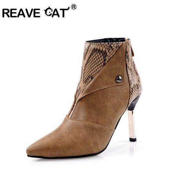 reave cat woman ankle boots stiletto high heels pointed toe zipper party shoes snakeskin brown black large size 43- 48
reave cat woman ankle boots stiletto high heels pointed toe zipper party shoes snakeskin brown black large size 43- 48