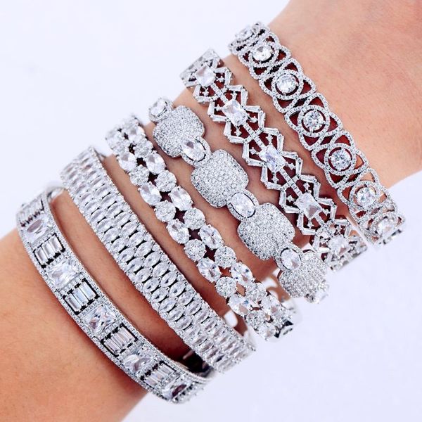 godki stackable cuff bangles for women wedding full cubic zircon crystal cz dubai bridal bracelets party jewelry 2020, Black
godki stackable cuff bangles for women wedding full cubic zircon crystal cz dubai bridal bracelets party jewelry 2020, Black