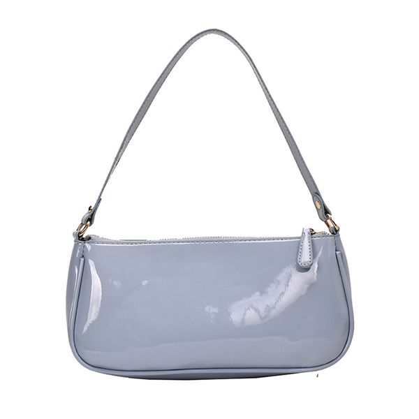 armpit bag women's shiny leather bags large capacity pu portable new women's shoulder bags waterproof women blue