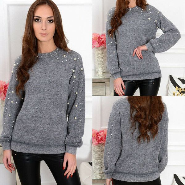 women autumn casual long sleeve o-neck knitted oversized sweater jumper ladies grey loose pullover top, White;black
women autumn casual long sleeve o-neck knitted oversized sweater jumper ladies grey loose pullover top, White;black