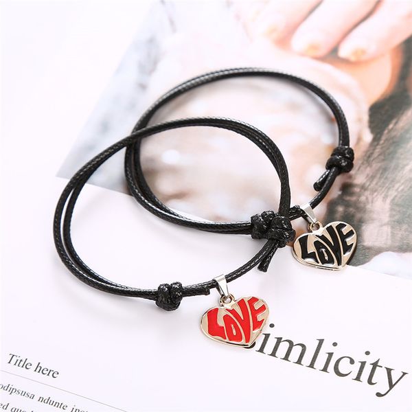 2 pcs/set lovers' bracelets for women and men love lettering vintage rope bracelet fashion heart couple bracelet simple gifts, Golden;silver
2 pcs/set lovers' bracelets for women and men love lettering vintage rope bracelet fashion heart couple bracelet simple gifts, Golden;silver