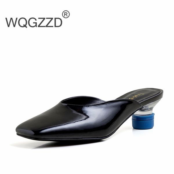new summer slippers women's high heels shoes genuine leather fashion sweet dating shoes zapatos mujer, Black
new summer slippers women's high heels shoes genuine leather fashion sweet dating shoes zapatos mujer, Black