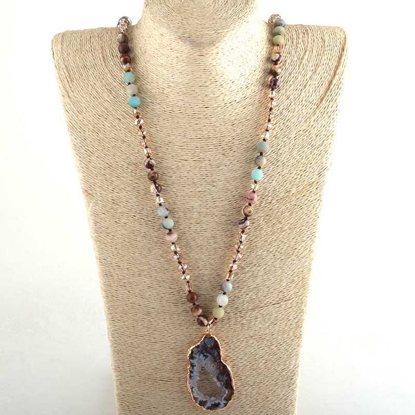 moodpc fashion bohemian tribal jewelry crystal / stone long knotted irregular druzy stone pendant necklaces for women, Silver
moodpc fashion bohemian tribal jewelry crystal / stone long knotted irregular druzy stone pendant necklaces for women, Silver
