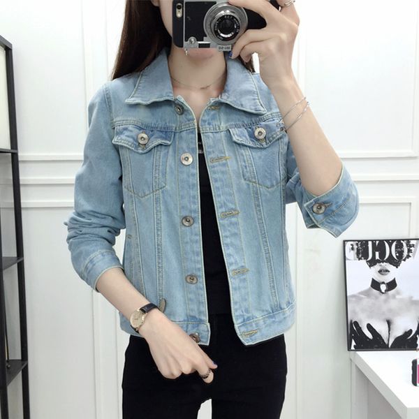 women's jackets 2021 spring autumn denim vintage casual coat female jean jacket for outerwear women basic coats, Black;brown
women's jackets 2021 spring autumn denim vintage casual coat female jean jacket for outerwear women basic coats, Black;brown