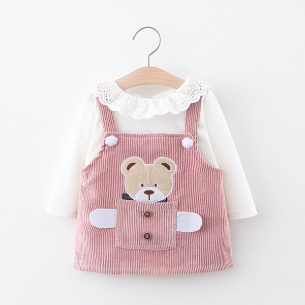 dress vestidos vestido new children's solid color cartoon bear pocket belt skirt 2-piece dress clothes kids, Red;yellow
dress vestidos vestido new children's solid color cartoon bear pocket belt skirt 2-piece dress clothes kids, Red;yellow