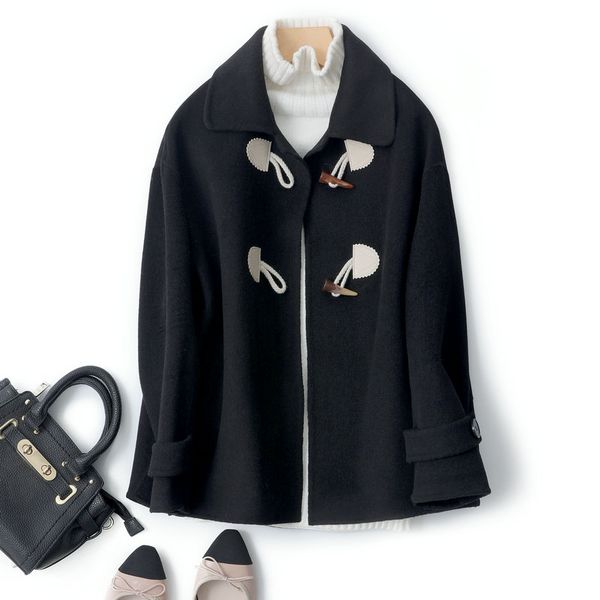 2020 autumn double-sided cashmere coat women pure wool jacket fashion long women slim suit collar cardigan wool coat outerwear, Black
2020 autumn double-sided cashmere coat women pure wool jacket fashion long women slim suit collar cardigan wool coat outerwear, Black