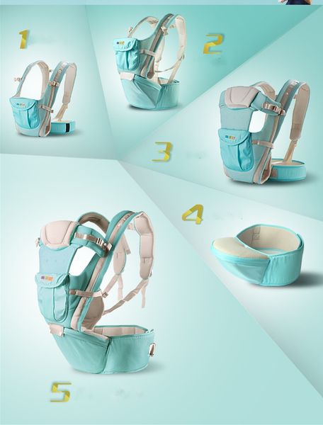 fashionable children's baby carrier with comfortable and safe one-piece cotton waist stool
