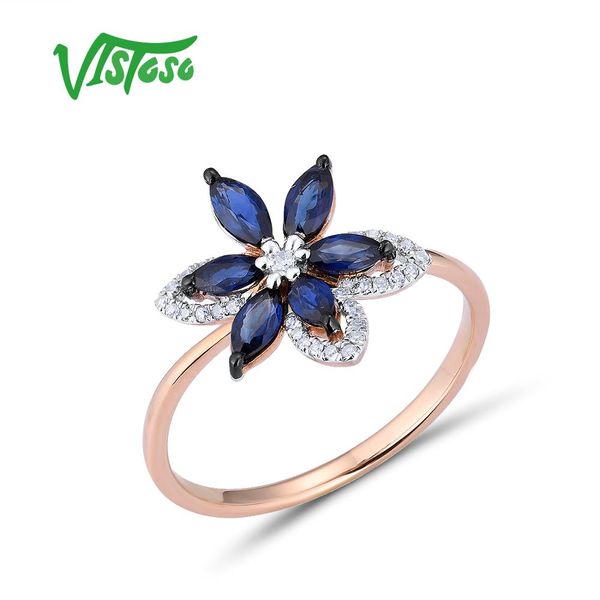 vistoso pure 14k 585 rose gold ring for women ring shining diamond blue sapphire luxury wedding engagement elegant fine jewelry, Golden;silver
vistoso pure 14k 585 rose gold ring for women ring shining diamond blue sapphire luxury wedding engagement elegant fine jewelry, Golden;silver
