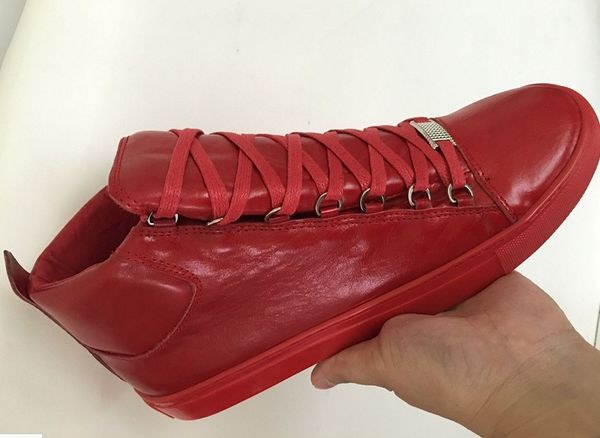 new fashion hiphop casual red men sneakers shoes genuine leather black white sheepskin arena lace-up high shoes for male 35-46
new fashion hiphop casual red men sneakers shoes genuine leather black white sheepskin arena lace-up high shoes for male 35-46
