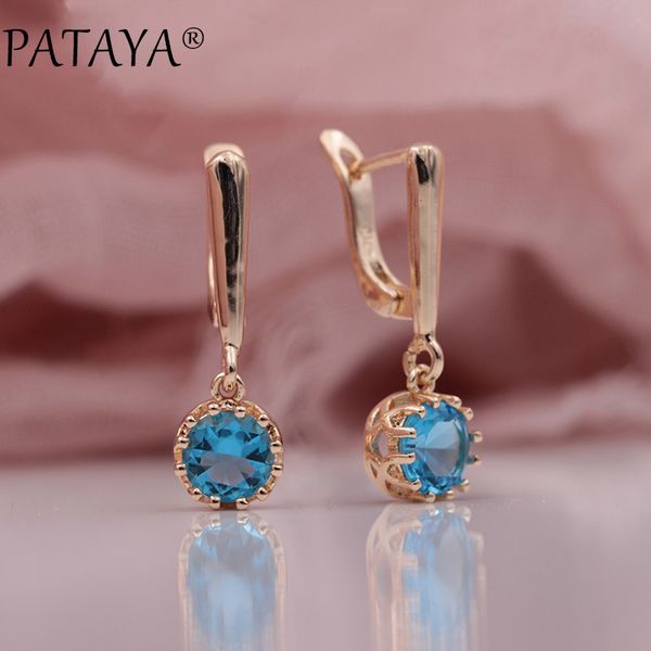 pataya new arrivals fashion 585 rose gold round blue natural zircon long dangle earrings women wedding party luxury fine jewelry, Silver
pataya new arrivals fashion 585 rose gold round blue natural zircon long dangle earrings women wedding party luxury fine jewelry, Silver