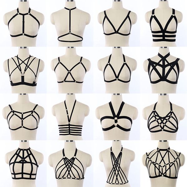 body cage bralette women fetish bondage harness lingerie harajuku black harness belt 90s lady goth nightclub underwear, Black;white
body cage bralette women fetish bondage harness lingerie harajuku black harness belt 90s lady goth nightclub underwear, Black;white