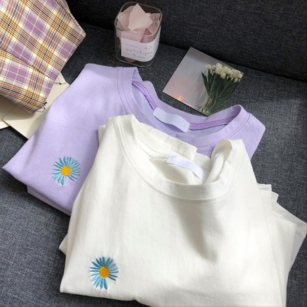 little daisy t-shirt women's loose half sleeve 2020 purple t-shirt fashionable all-match duan xiu, White
little daisy t-shirt women's loose half sleeve 2020 purple t-shirt fashionable all-match duan xiu, White