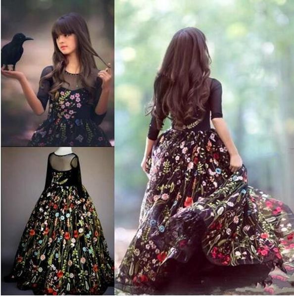 2019 new floral lace flower girl dresses half sleeves ball gown embroidered girls pageant dress first communion dress teens party dress, White;blue
2019 new floral lace flower girl dresses half sleeves ball gown embroidered girls pageant dress first communion dress teens party dress, White;blue