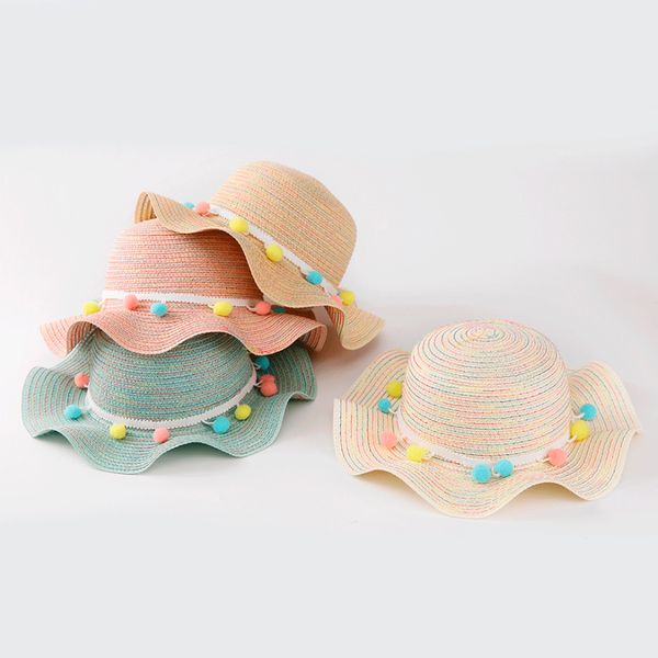 children sun hats kids outdoors visor hat summer style beach wide large sun cap cute colorful hairball straw hat, Yellow
children sun hats kids outdoors visor hat summer style beach wide large sun cap cute colorful hairball straw hat, Yellow