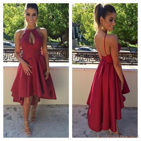 2020 high low prom dresses burgundy halter neck party gowns backless cocktail dress new arrvial, White;black
2020 high low prom dresses burgundy halter neck party gowns backless cocktail dress new arrvial, White;black
