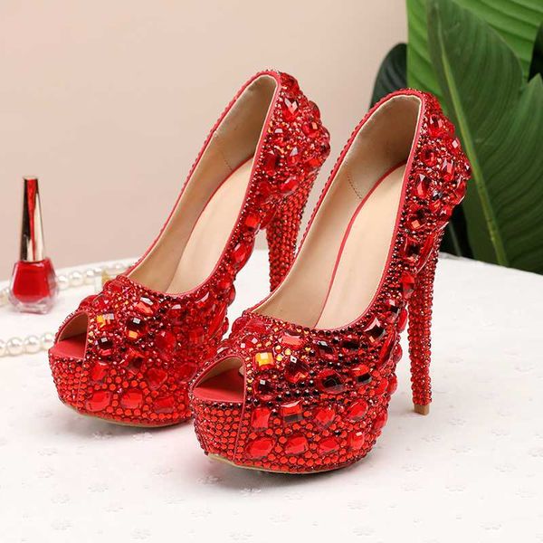 yihongmeiqi new 14cm crystal shoes cinderella women's high heels party dress water pump open toe silver green wedding 34-43, Black 
yihongmeiqi new 14cm crystal shoes cinderella women's high heels party dress water pump open toe silver green wedding 34-43, Black