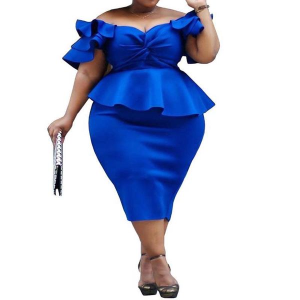 african clothes plus size ruffles pencil dress women bodycon 4xl slash neck bandage knee length dress partyclub l-4xl, Red
african clothes plus size ruffles pencil dress women bodycon 4xl slash neck bandage knee length dress partyclub l-4xl, Red