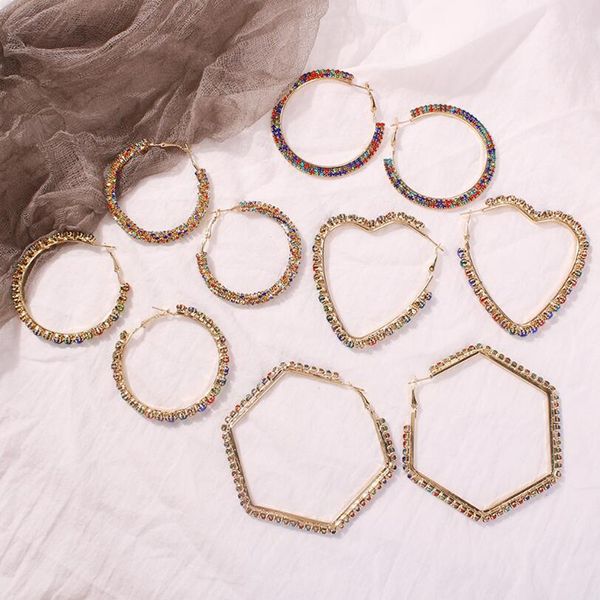 amaiyllis large colorful crystal hoop earrings for women chic hollow rhinestone heart c shaped circle geometric earrings brincos, Golden;silver
amaiyllis large colorful crystal hoop earrings for women chic hollow rhinestone heart c shaped circle geometric earrings brincos, Golden;silver