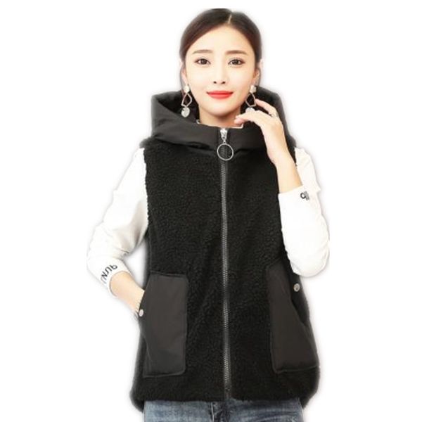 patchwork lamb wool women vest autumn winter down parkas waistcoat hooded warm female loose sleeveless vest 2019 fashion h155, Black;white
patchwork lamb wool women vest autumn winter down parkas waistcoat hooded warm female loose sleeveless vest 2019 fashion h155, Black;white