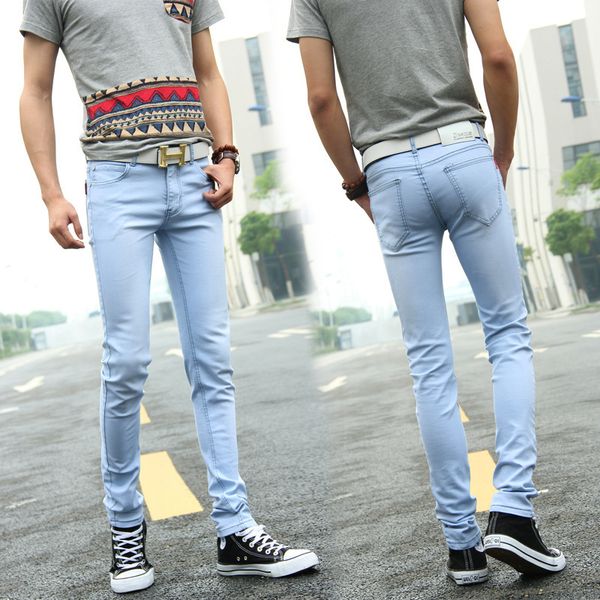 men's jeans men stretch fashion denim pants korean version mid waist straight leg thin homme extensible cotton male, Blue
men's jeans men stretch fashion denim pants korean version mid waist straight leg thin homme extensible cotton male, Blue
