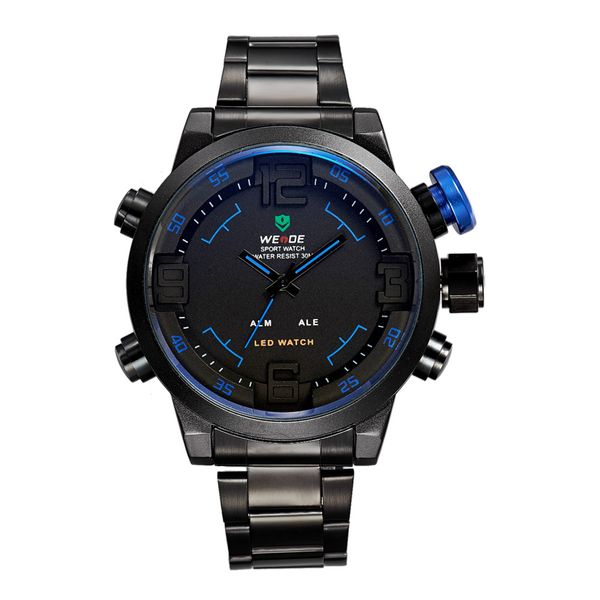 weide brand dual time zone display quartz digtal men watches calendar alarm 3atm waterproof led sports luminous wristwatch, Slivery;brown
weide brand dual time zone display quartz digtal men watches calendar alarm 3atm waterproof led sports luminous wristwatch, Slivery;brown