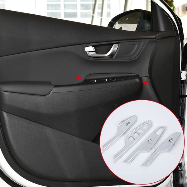 car styling 4pcs abs matte interior door armrest window switch button cover trim for hyundai kona 2017 2018 left hand drive 
car styling 4pcs abs matte interior door armrest window switch button cover trim for hyundai kona 2017 2018 left hand drive