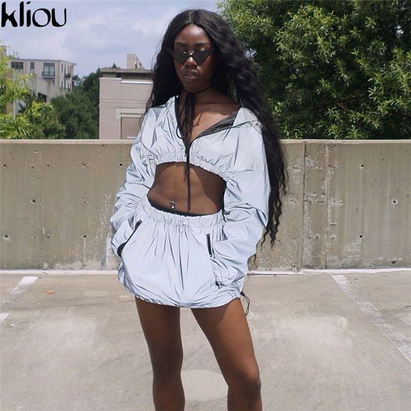 kliou fashion reflective zipper hooded women two pieces sets 2018 autumn reflective hoodies short skirts zip pockets female sets, White
kliou fashion reflective zipper hooded women two pieces sets 2018 autumn reflective hoodies short skirts zip pockets female sets, White