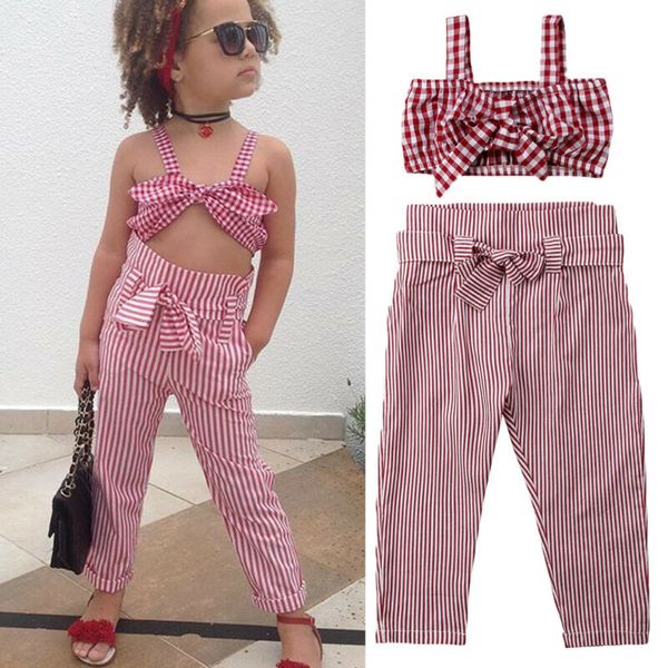 emmababy summer 2pcs kids baby girl cloth bow plaid square collar tank fashion bow belt lacing high waist pants outfits set, White
emmababy summer 2pcs kids baby girl cloth bow plaid square collar tank fashion bow belt lacing high waist pants outfits set, White