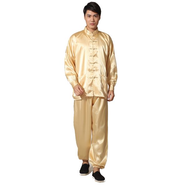 novelty gold men's satin pajamas set chinese style button pyjamas suit soft sleepwear shirt&trousers nightgown l xl xxl, Black;brown
novelty gold men's satin pajamas set chinese style button pyjamas suit soft sleepwear shirt&trousers nightgown l xl xxl, Black;brown