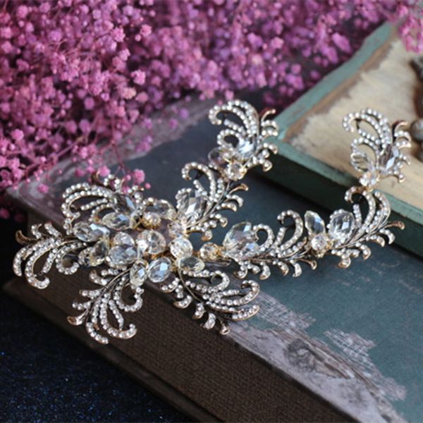 luxury gold bridal headpiece romantic wedding hair accessories prom headdress crystal bridal hair combs handmade hair clips, Golden;white
luxury gold bridal headpiece romantic wedding hair accessories prom headdress crystal bridal hair combs handmade hair clips, Golden;white