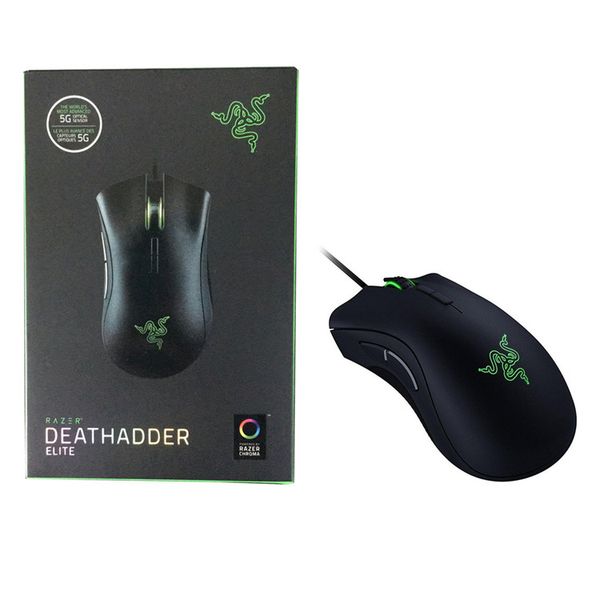 

razer deathadder elite gaming mouse 16000 dpi ergonomic chroma lighting optimized 450 ips 7 buttons esports wired mouse gamer