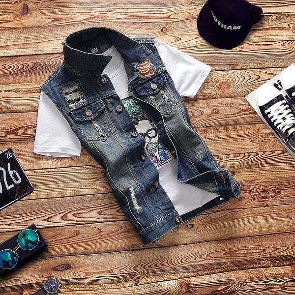 men's new vintage design denim vest male slim fit sleeveless jackets men hole jeans waistcoat plus size s-5xl, Black;white
men's new vintage design denim vest male slim fit sleeveless jackets men hole jeans waistcoat plus size s-5xl, Black;white