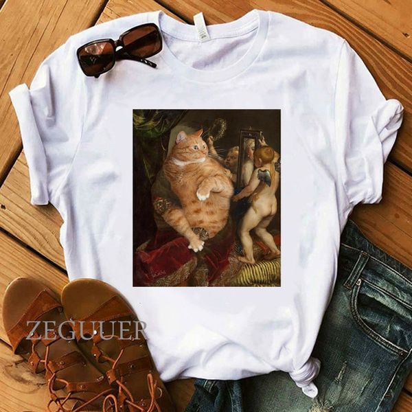 funny cat oil painting woman t shirt kawaii vintage white t-shirts girl 100% cotton summer shirt lady aesthetic lovely tees 
funny cat oil painting woman t shirt kawaii vintage white t-shirts girl 100% cotton summer shirt lady aesthetic lovely tees